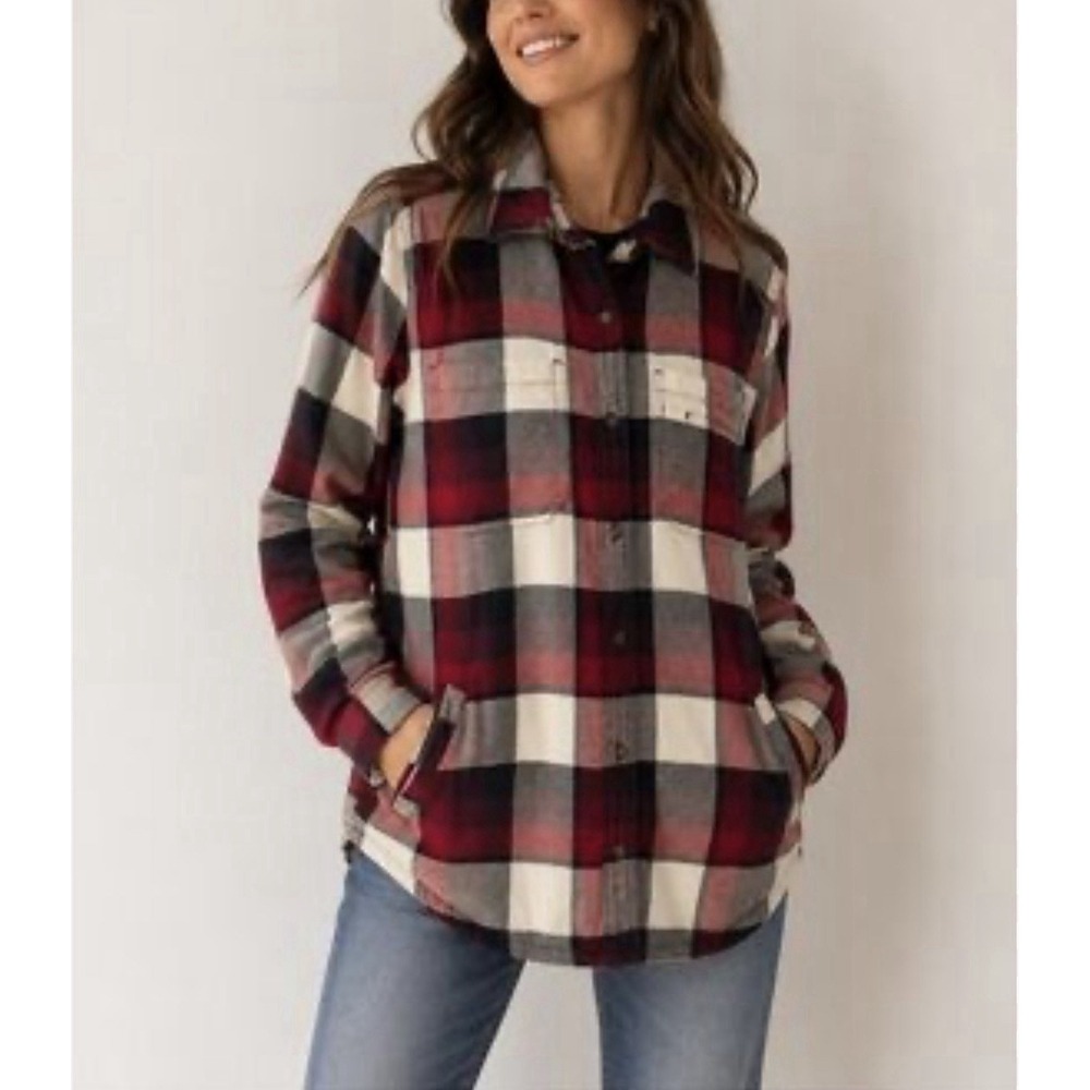 Carhartt Plaid Flannel Fleece Lined Shacket Long Sleeve Button‎ Shirt S (4/6)